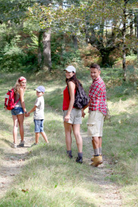 Parents and children on a hiking day